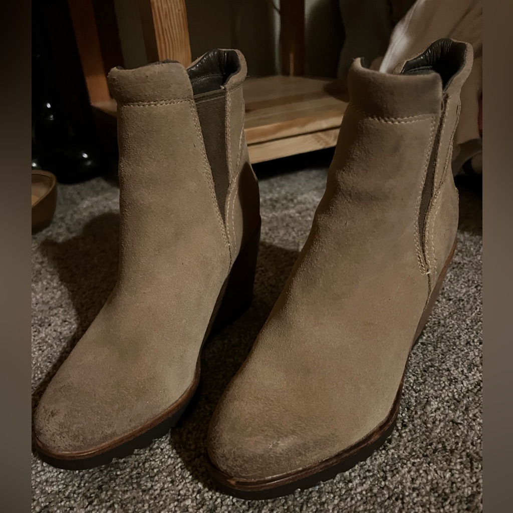 Tan Sorel Wedge Bootie